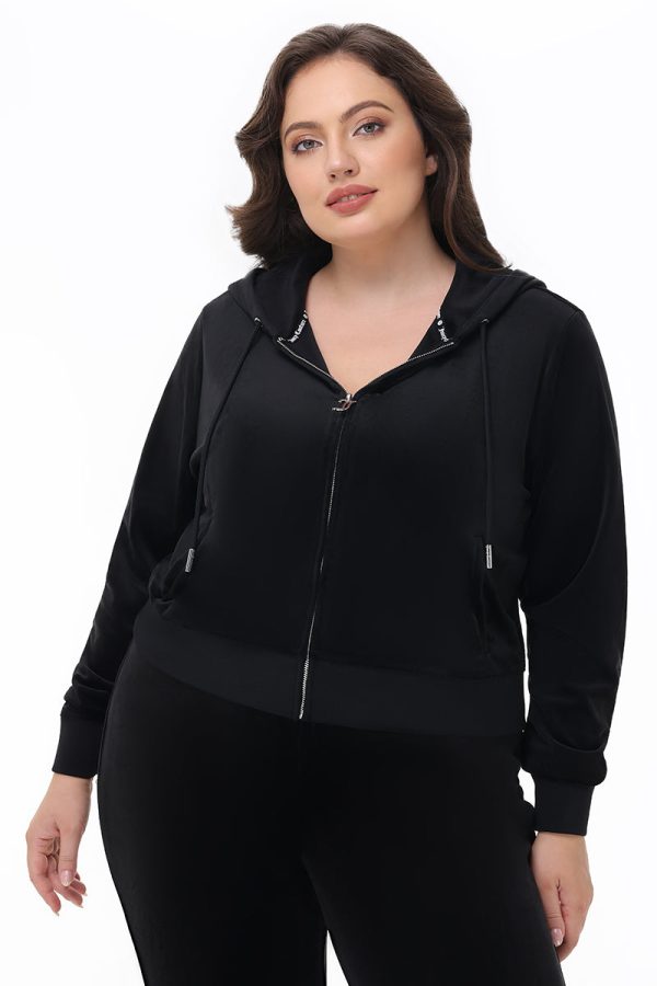 Plus-Size OG Big Bling Velour Hoodie - Image 2