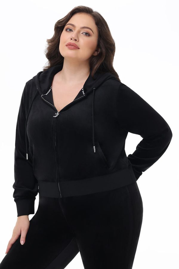 Plus-Size OG Big Bling Velour Hoodie - Image 4