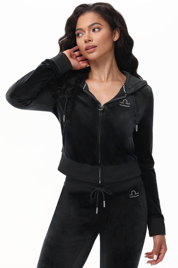 Custom Zodiac OG Big Bling Velour Hoodie - Image 9
