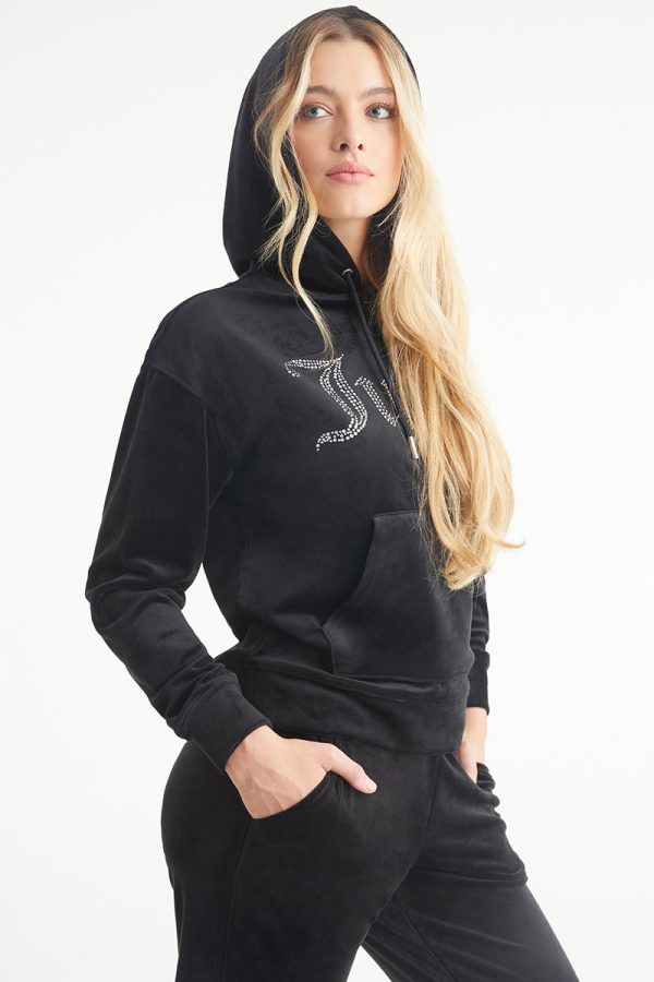 Oversized Big Bling Velour Hoodie - Image 4