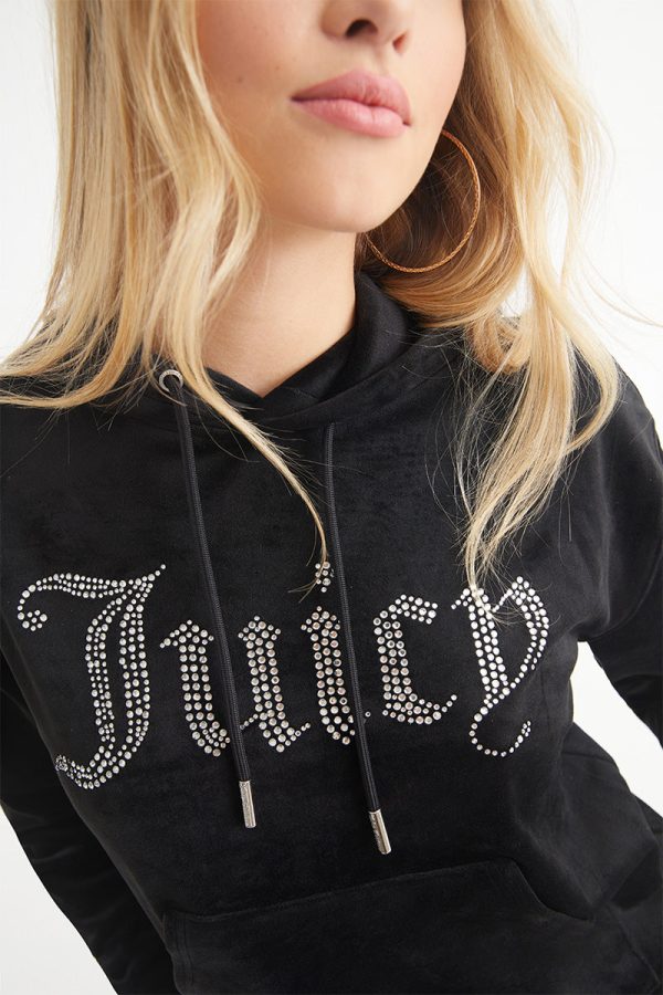 Oversized Big Bling Velour Hoodie - Image 6