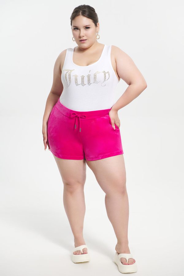 Plus-Size Big Bling Velour Shorts - Image 4