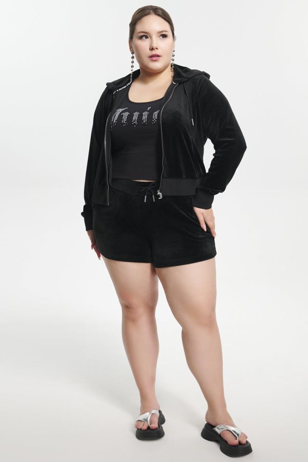 Plus-Size Big Bling Velour Shorts - Image 6