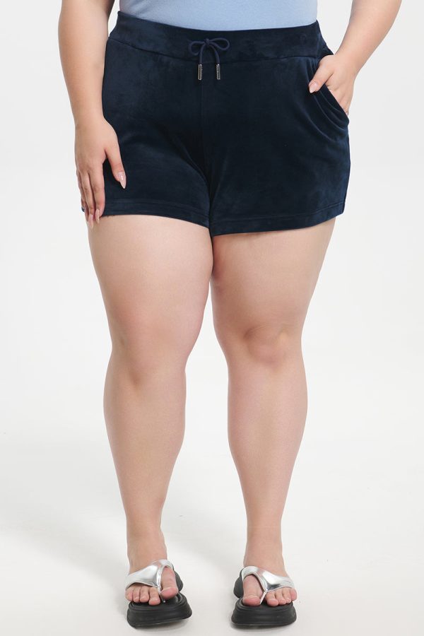 Plus-Size Big Bling Velour Shorts - Image 2