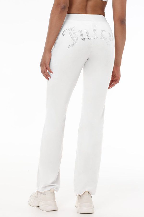 Custom Initial OG Big Bling Velour Track Pants - Image 2