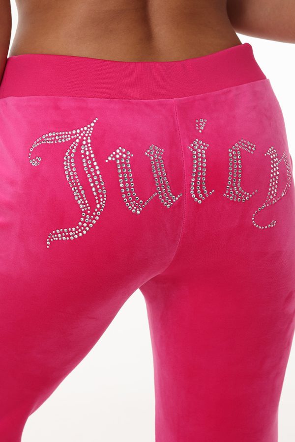 Custom Initial OG Big Bling Velour Track Pants - Image 3