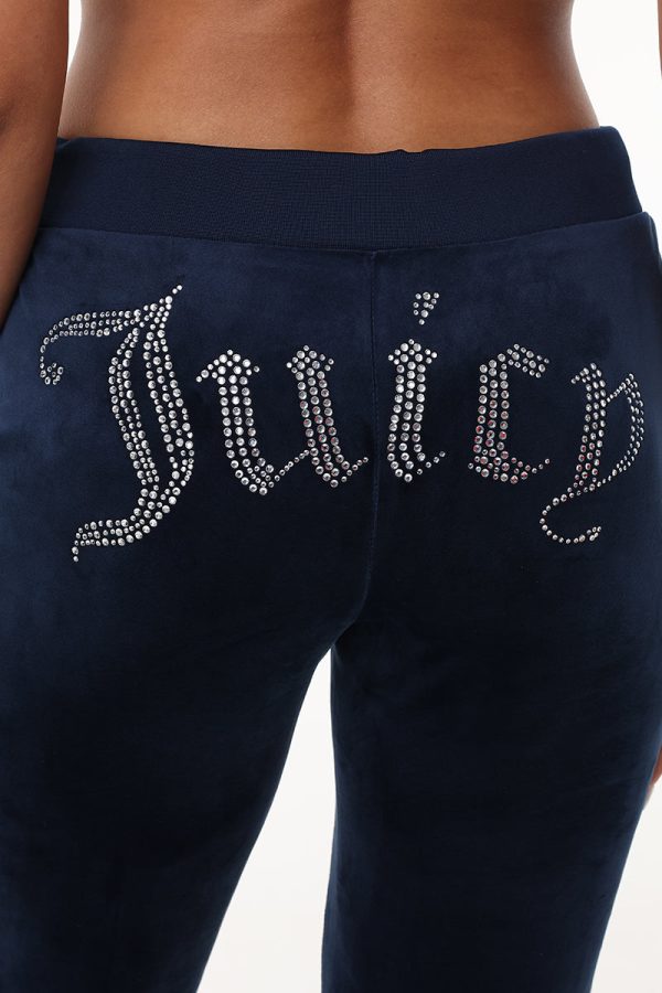 Custom Initial OG Big Bling Velour Track Pants - Image 3