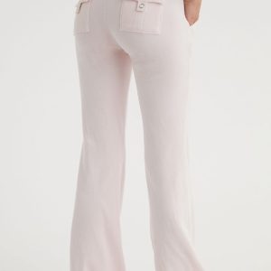 Hollywood Snap Pocket Cotton Velour Track Pants