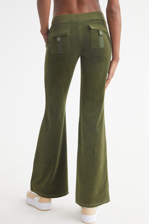 Hollywood Snap Pocket Cotton Velour Track Pants