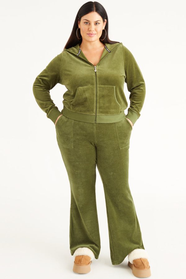 Plus-Size Hollywood Snap Pocket Cotton Velour Track Pants - Image 4