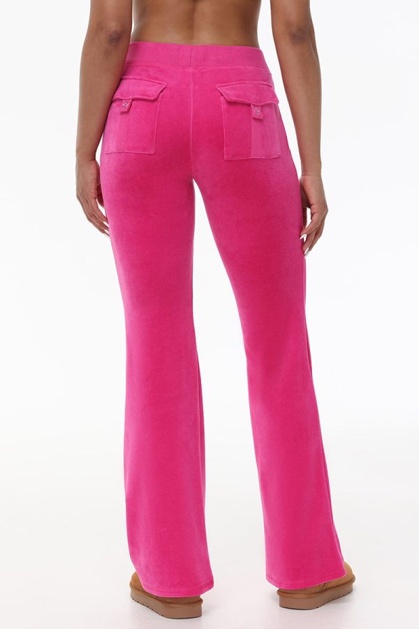 Hollywood Scottie Snap Pocket Cotton Velour Track Pants