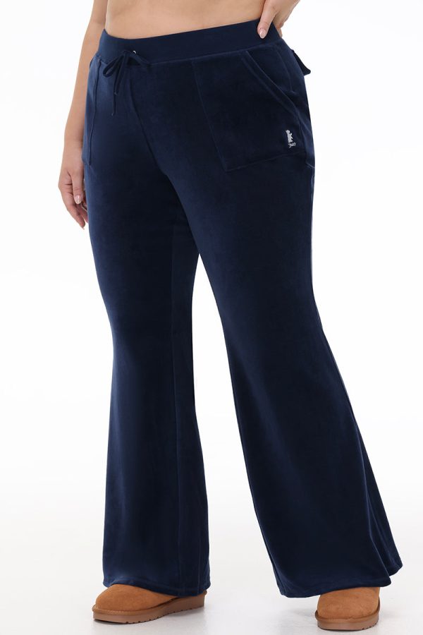 Plus-Size Hollywood Scottie Snap Pocket Cotton Velour Track Pants - Image 2