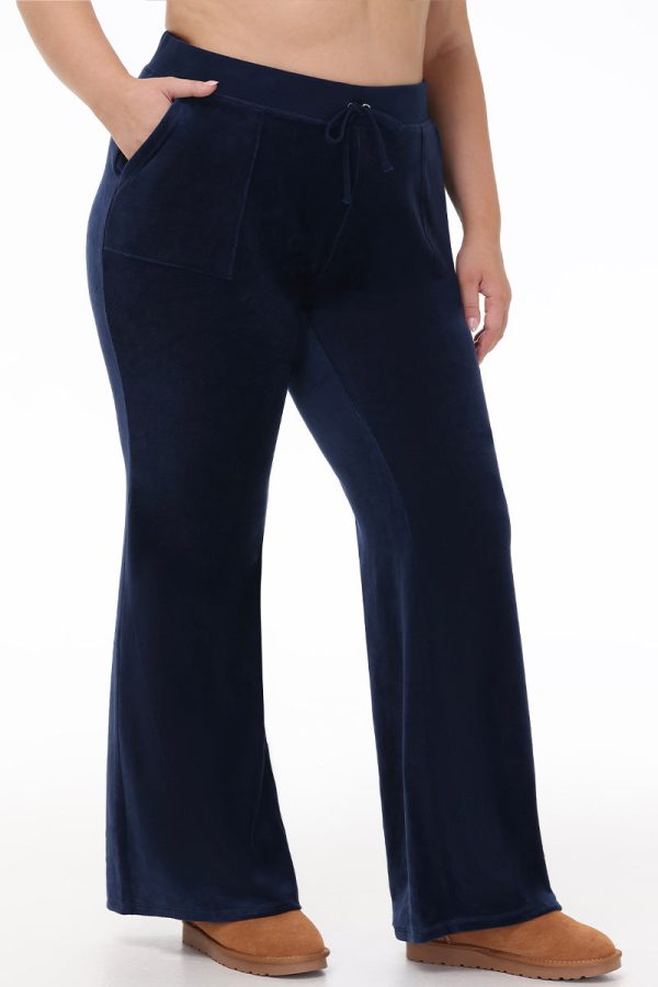 Plus-Size Hollywood Scottie Snap Pocket Cotton Velour Track Pants - Image 3
