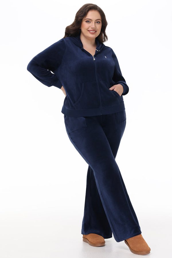 Plus-Size Hollywood Scottie Snap Pocket Cotton Velour Track Pants - Image 5
