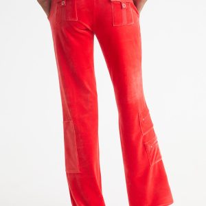 Snap Pocket Velour Cargo Pants