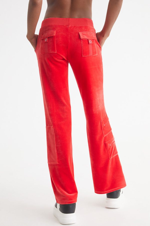 Snap Pocket Velour Cargo Pants