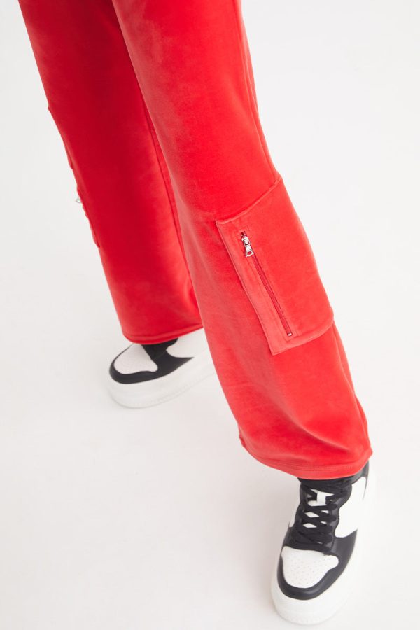 Snap Pocket Velour Cargo Pants - Image 6