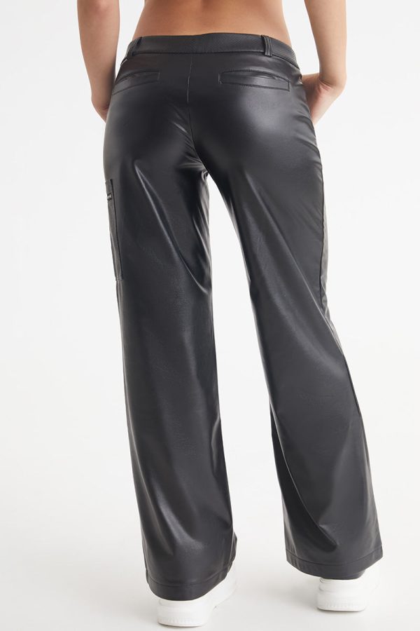 Faux Leather Cargo Pants - Image 5