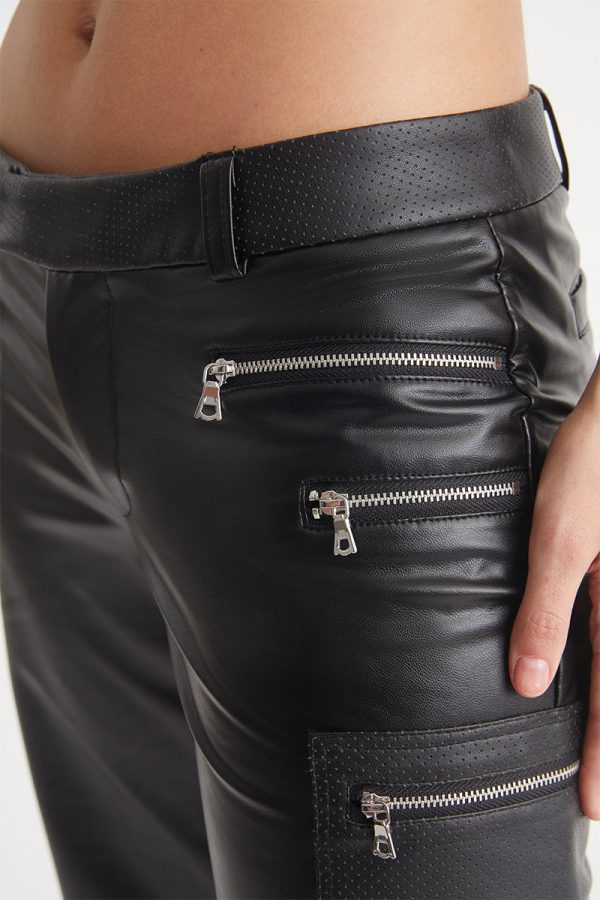 Faux Leather Cargo Pants - Image 6
