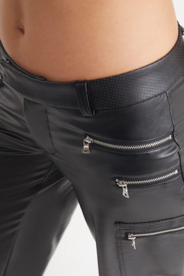 Faux Leather Cargo Pants - Image 7