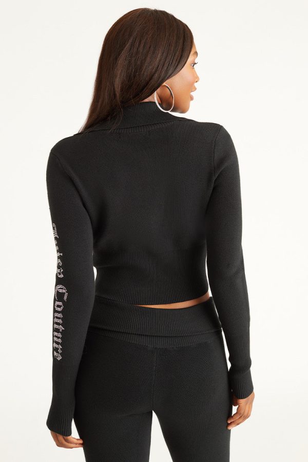 Side Bling Knit Cropped Jacket - Image 4
