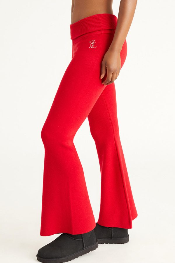 Low Rise Knit Flare Pants - Image 4