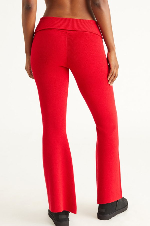 Low Rise Knit Flare Pants - Image 2