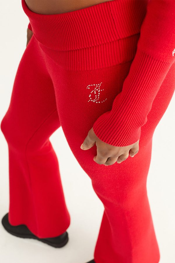 Low Rise Knit Flare Pants - Image 3