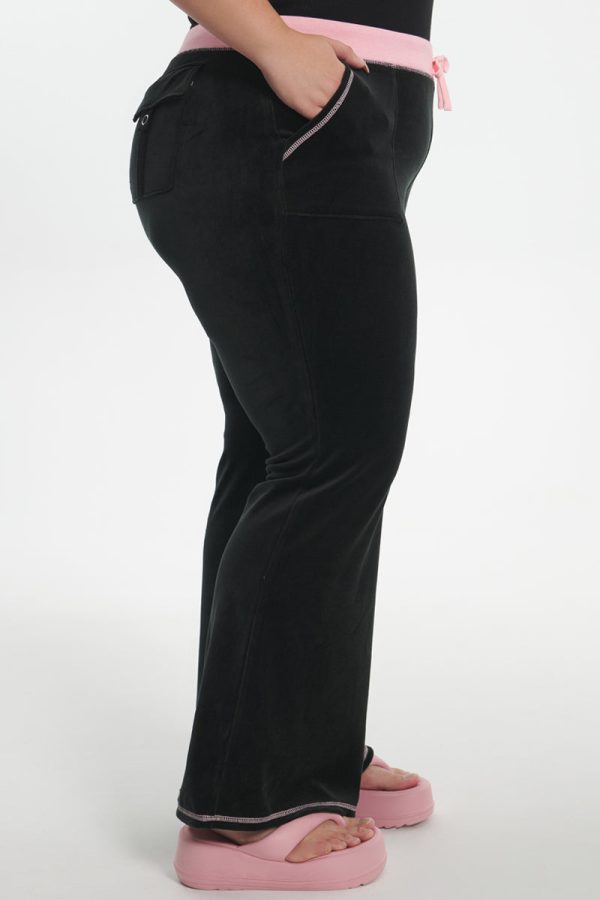 Plus-Size Sweetheart Cotton Velour Track Pants - Image 2