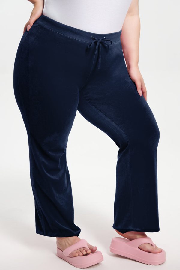 Plus-Size Classic Cotton Velour Track Pants - Image 2