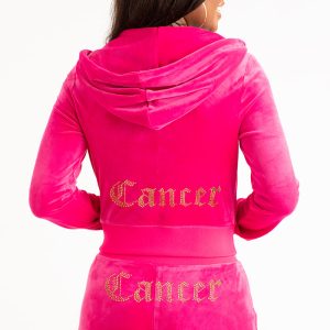 Cancer Customizable Big Bling Velour Hoodie