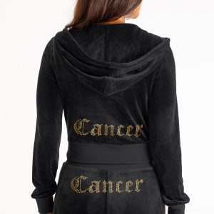 Cancer Customizable Big Bling Velour Hoodie