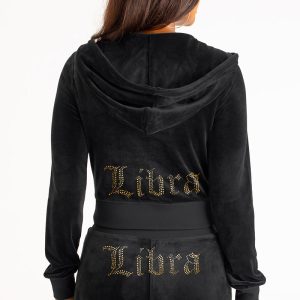 Libra Customizable Big Bling Velour Hoodie