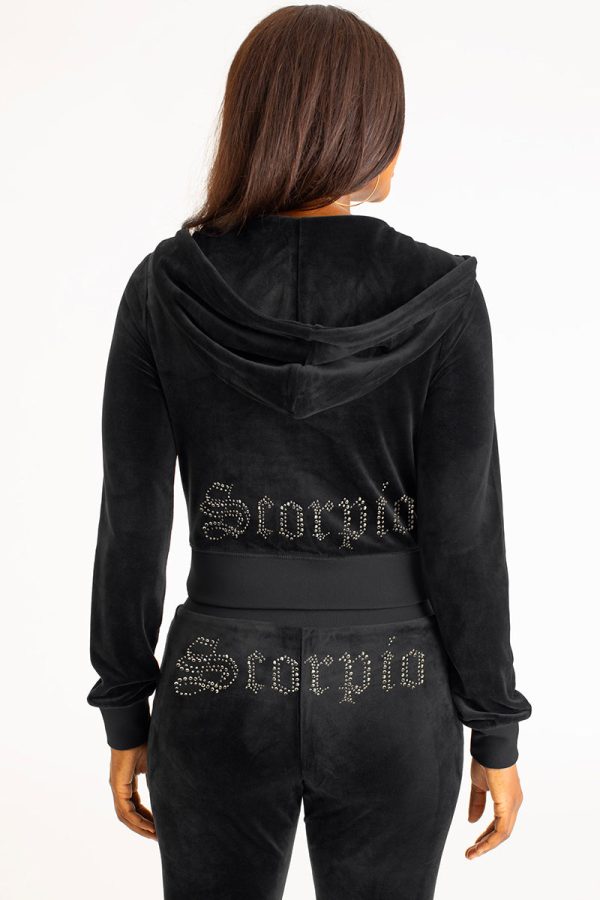 Scorpio Customizable Big Bling Velour Hoodie - Image 3