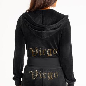 Virgo Customizable Big Bling Velour Hoodie