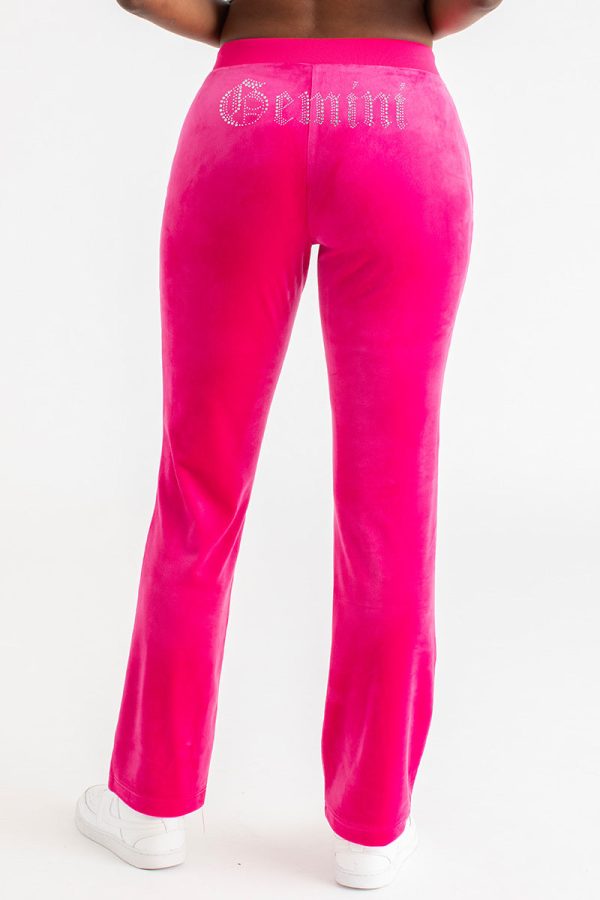 Gemini Customizable Big Bling Velour Track Pants