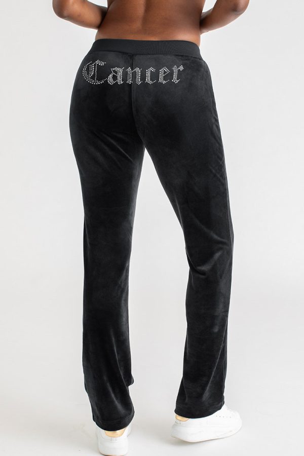 Cancer Customizable Big Bling Velour Track Pants - Image 3