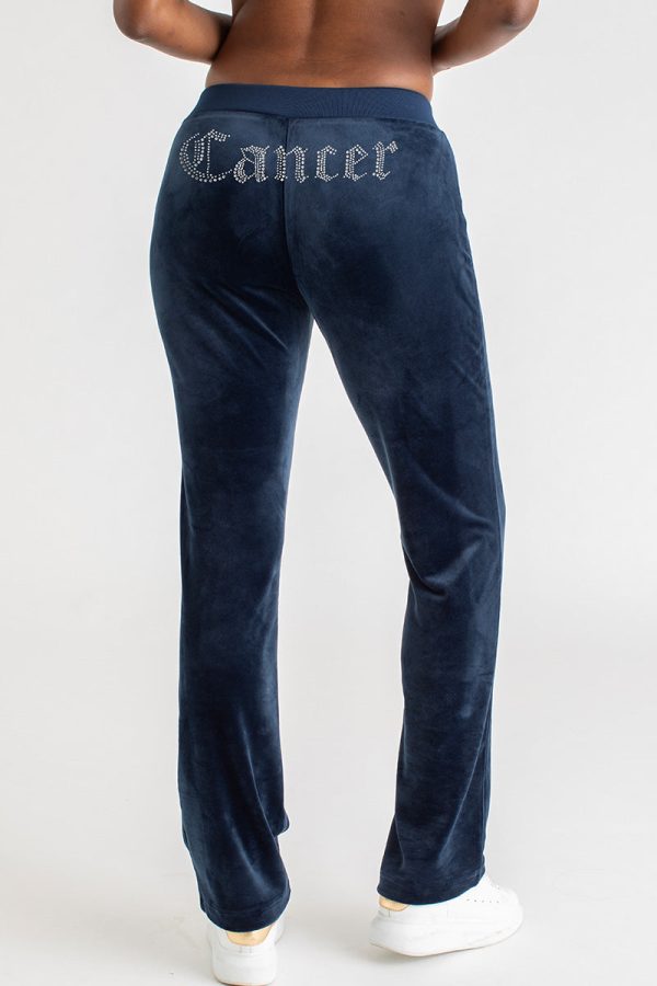 Cancer Customizable Big Bling Velour Track Pants - Image 3