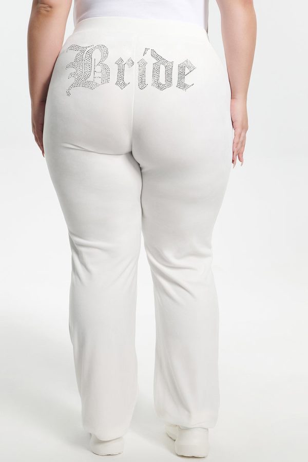 Bride Customizable Big Bling Velour Track Pants - Image 6