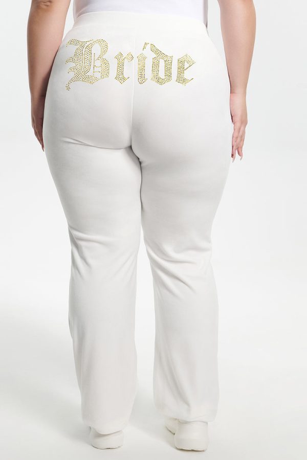 Bride Customizable Big Bling Velour Track Pants - Image 8