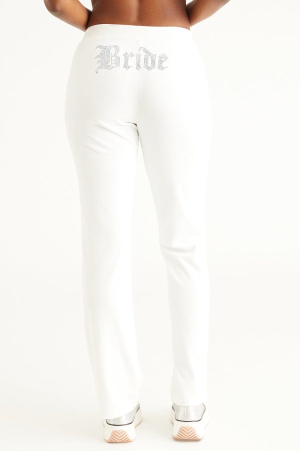 Bride Customizable Big Bling Velour Track Pants - Image 2