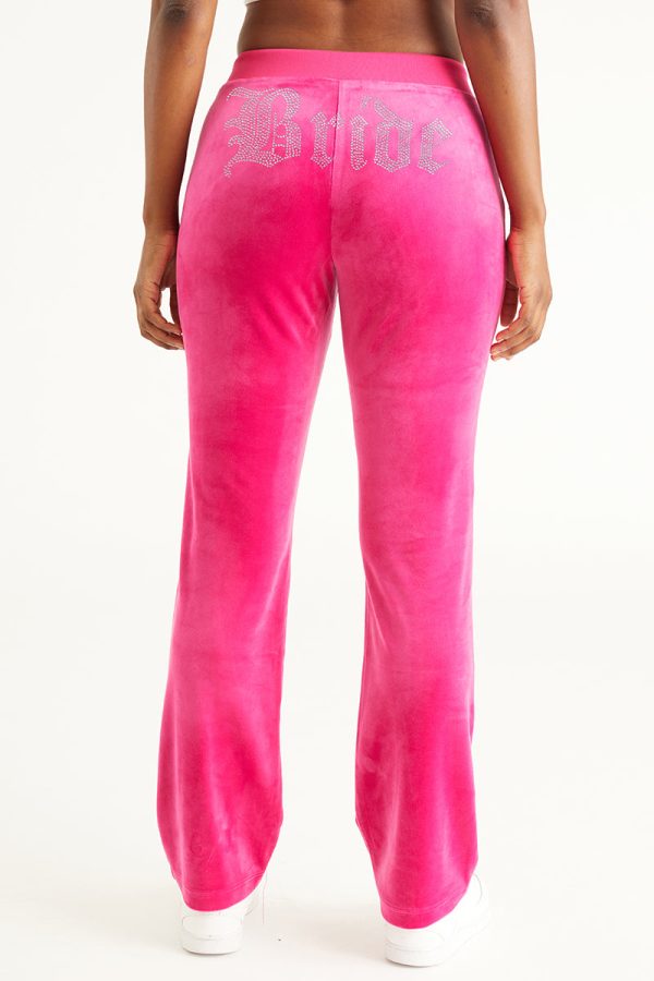 Bride Customizable Big Bling Velour Track Pants - Image 3
