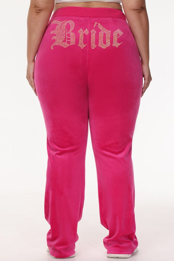 Bride Customizable Big Bling Velour Track Pants - Image 9