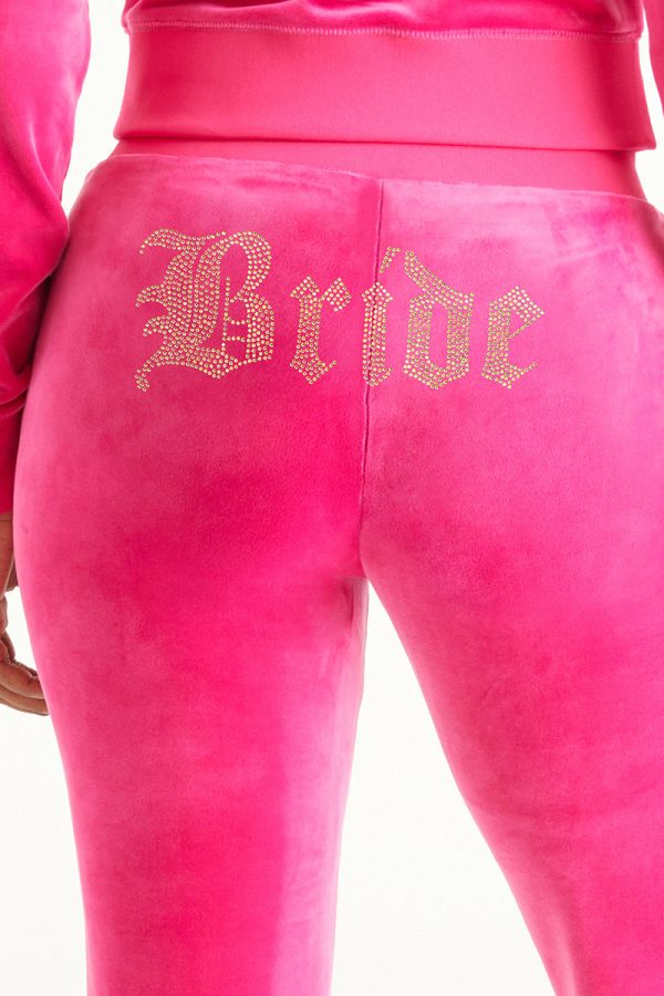 Bride Customizable Big Bling Velour Track Pants - Image 5