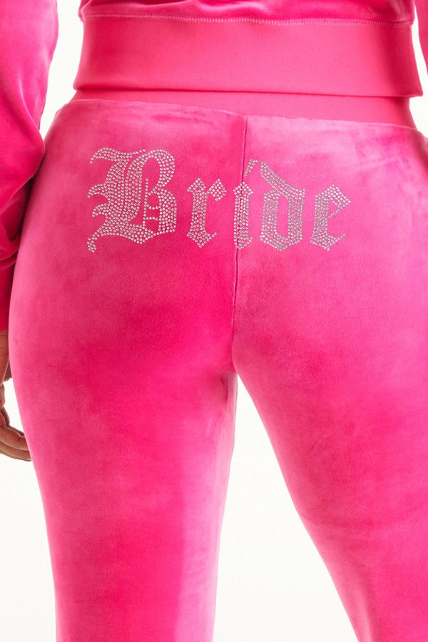 Bride Customizable Big Bling Velour Track Pants - Image 6