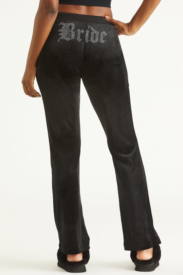 Bride Customizable Big Bling Velour Track Pants - Image 3