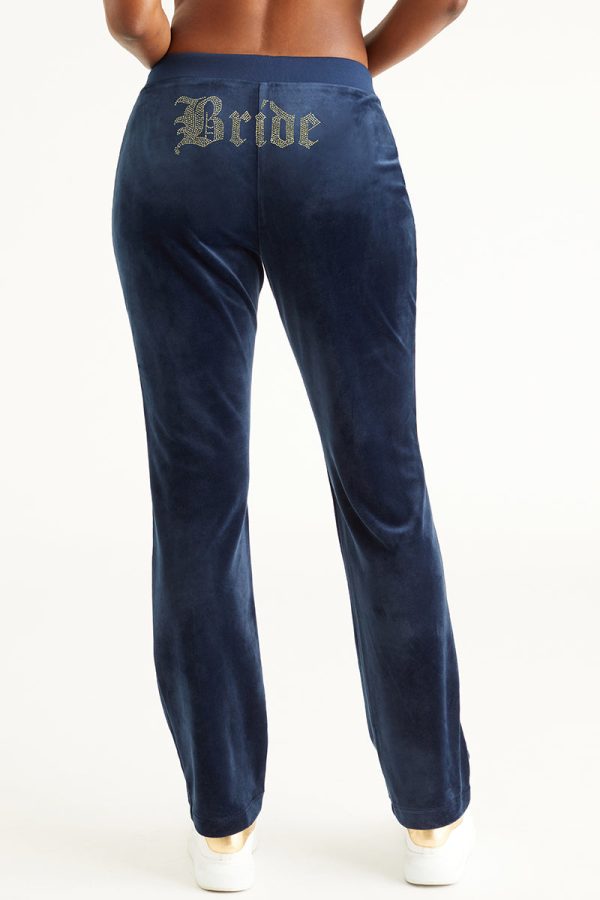 Bride Customizable Big Bling Velour Track Pants - Image 3