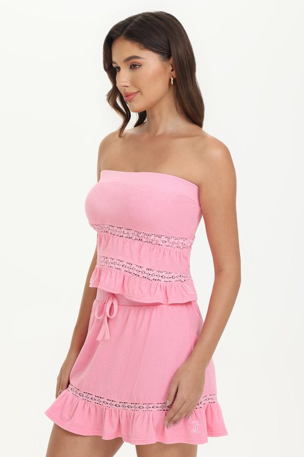 Towel Terry Lace Trim Tube Top - Image 3