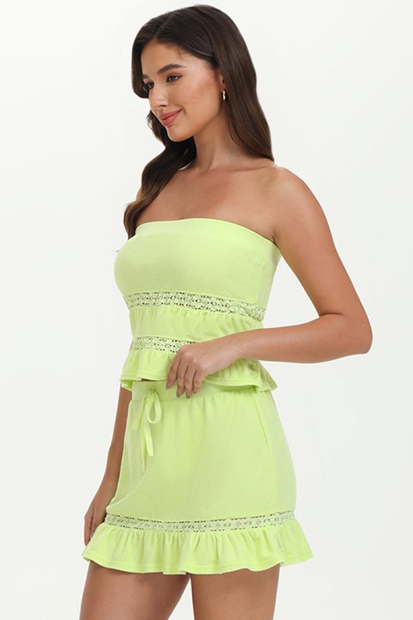 Towel Terry Lace Trim Tube Top - Image 3