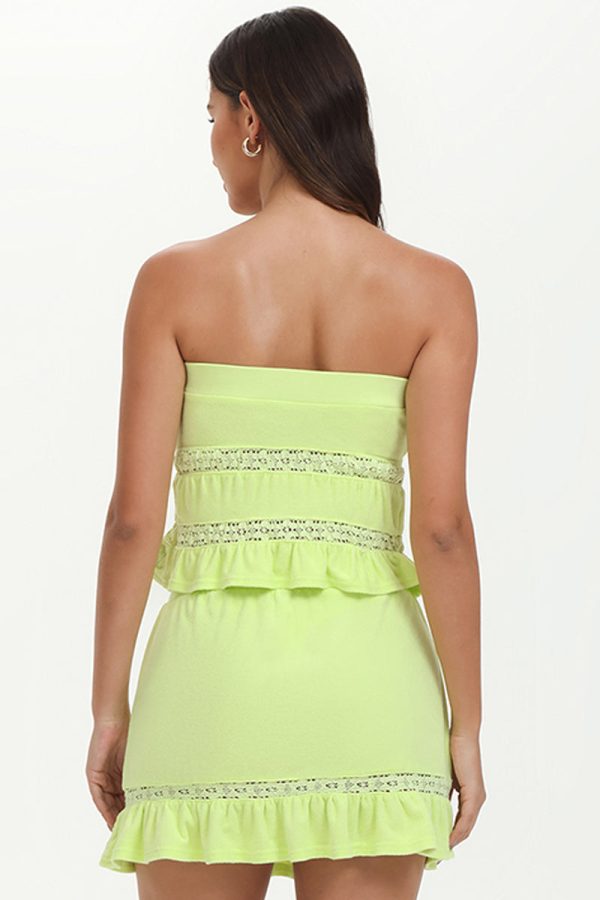Towel Terry Lace Trim Tube Top - Image 2